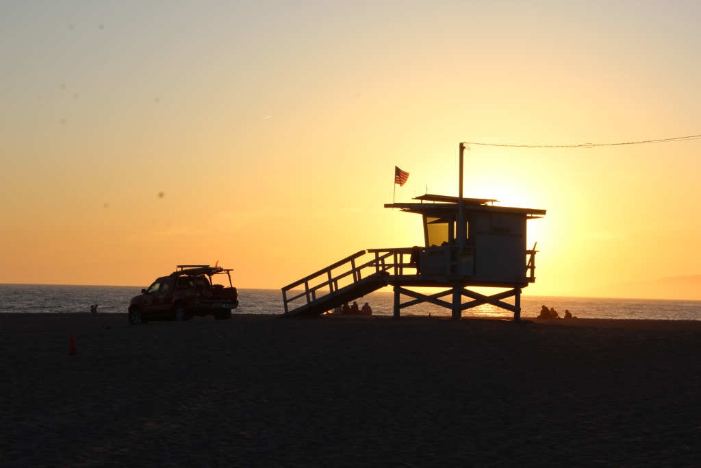 Sonnenuntergang, Venice Beach, Strand