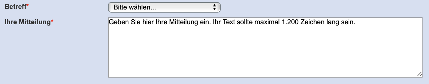 BahnCard Formular Betreff