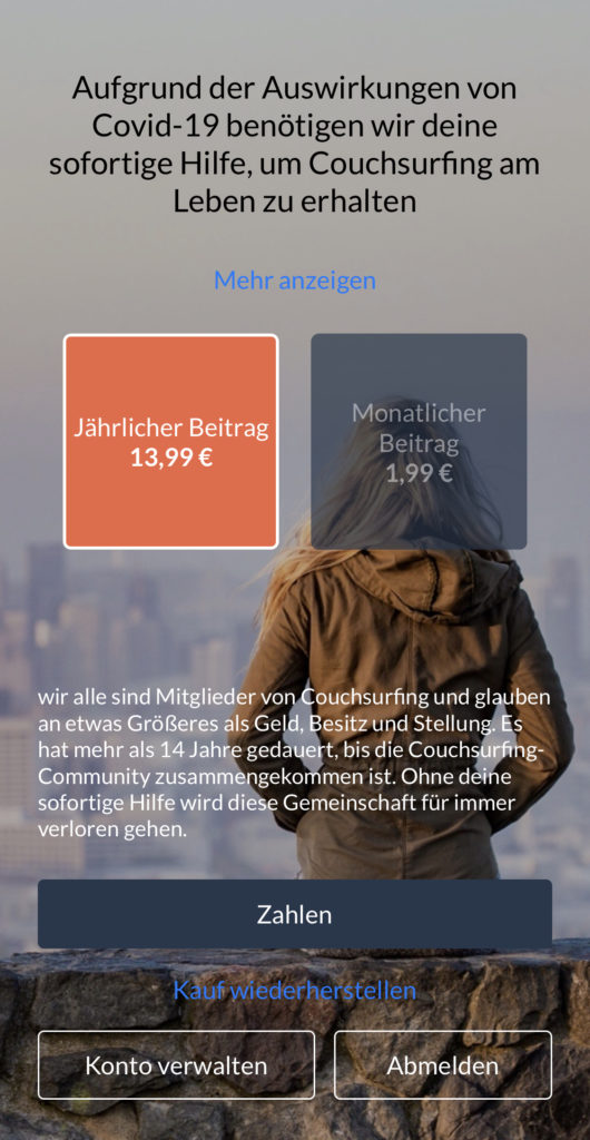 Couchsurfing Anmeldung