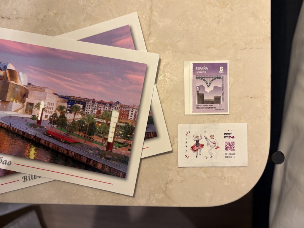 spanische Postkarten mit Briefmarke